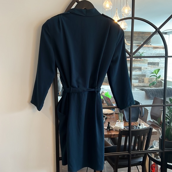 Wilfred turquoise wrap mini dress, size 2 - Picture 5 of 6